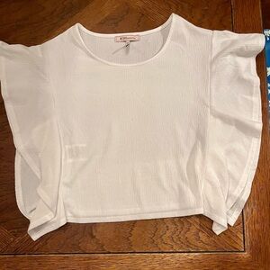 BCBGeneration White Flutter Sleeve Blouse